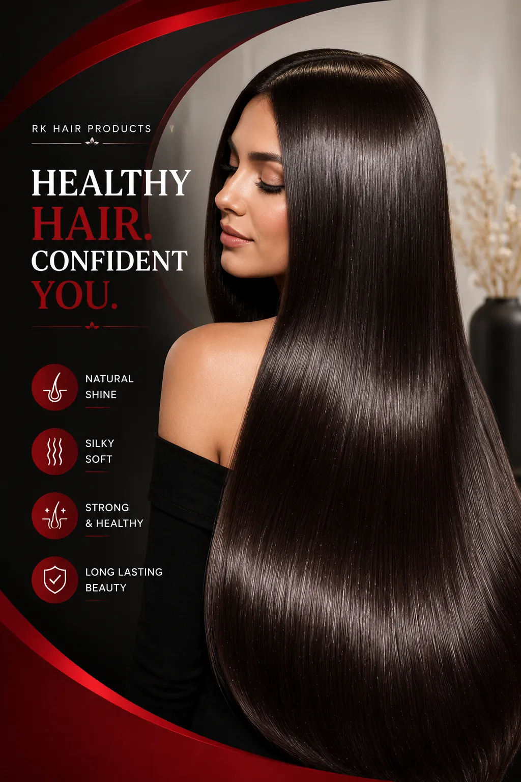 Healthy long shiny human hair
