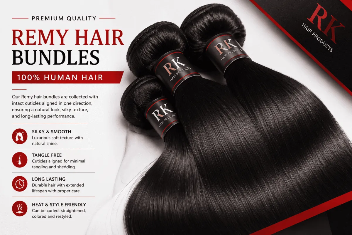 Premium silky Remy hair bundles
