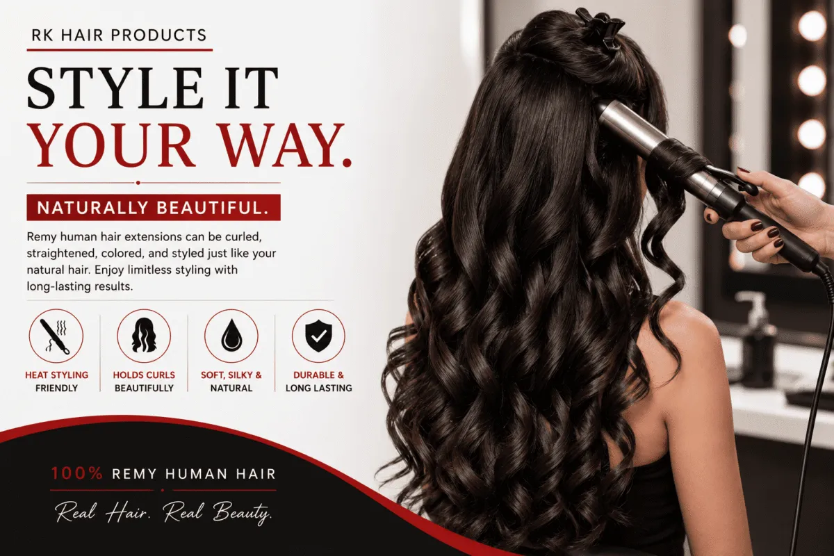 Professional stylist with Remy hair extensions
