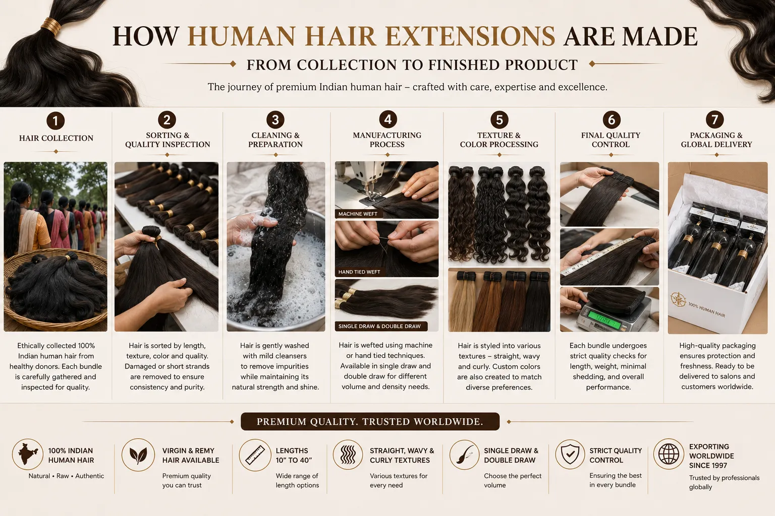 How Human Hair Extensions Are Made